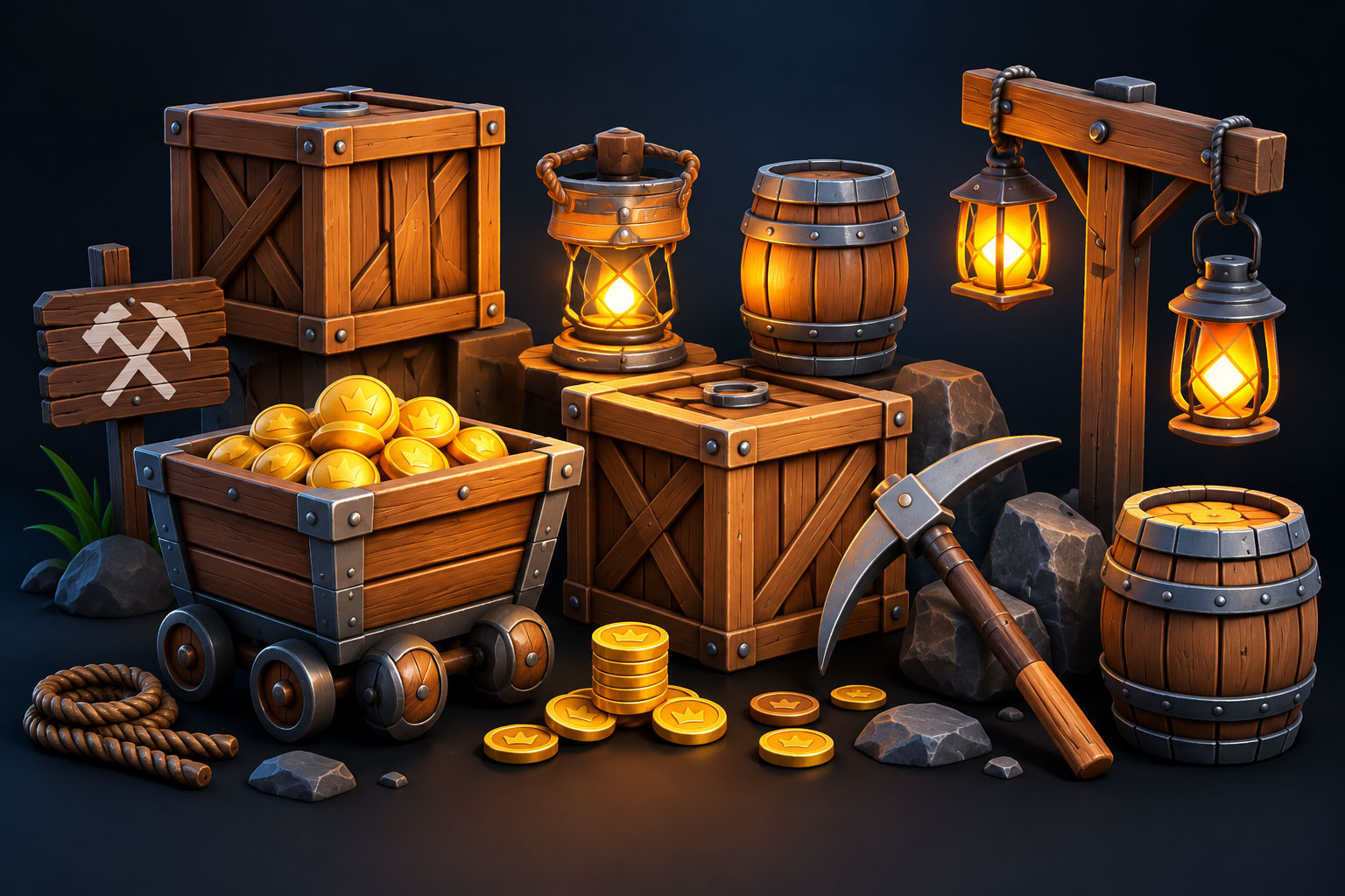 3D props and game assets created by Archer Art Studio
