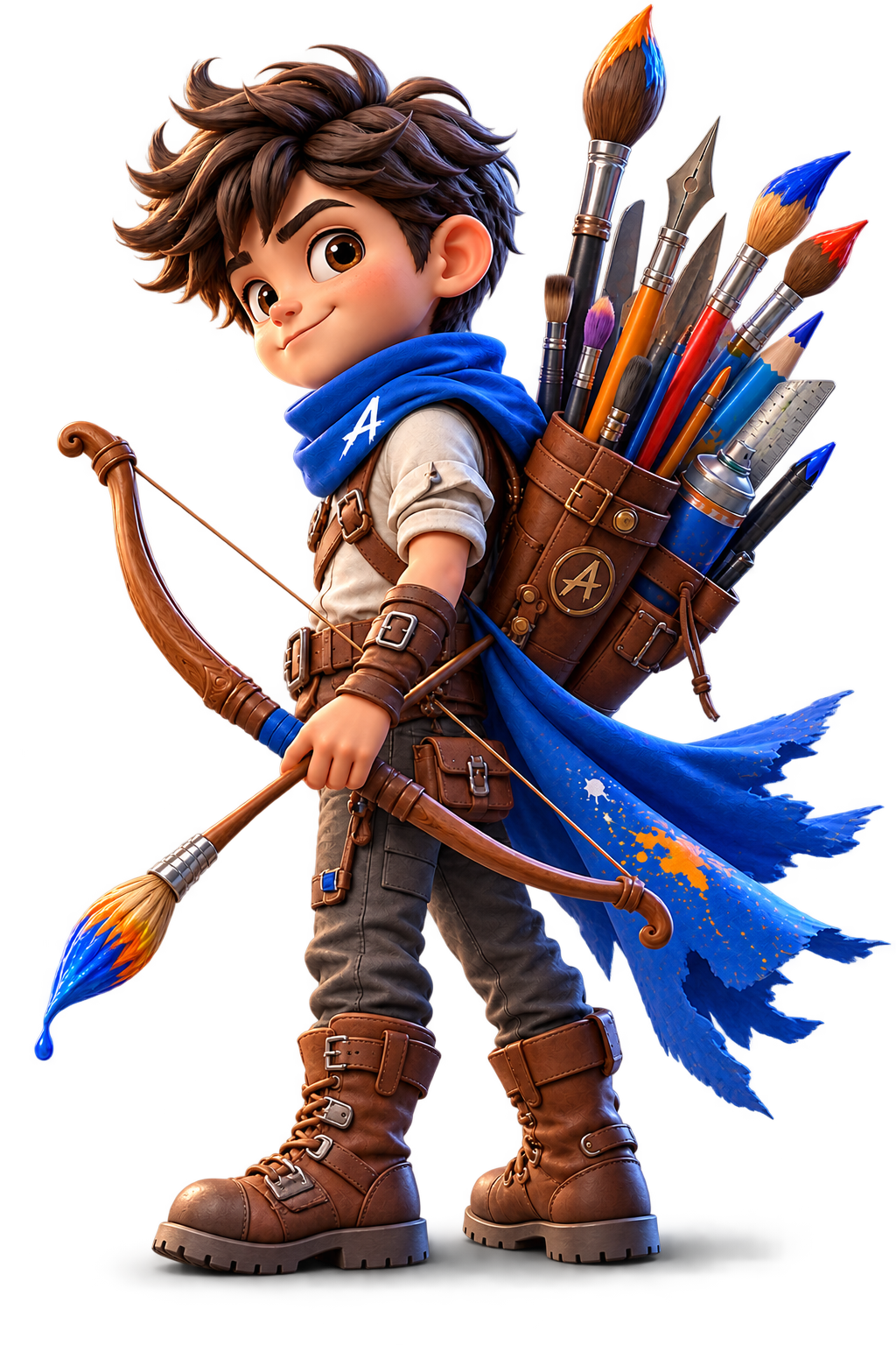 Archer Art Studio game character with a paintbrush bow