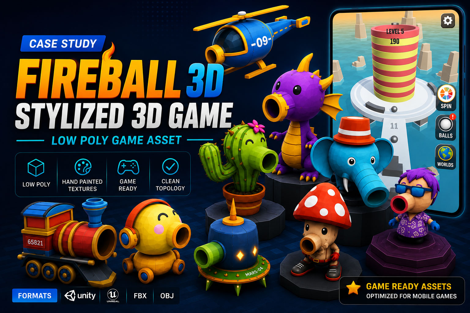 3D character art for a stylized game by Archer Art Studio