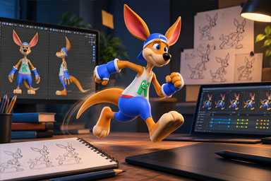 3D character animation and rigging work
