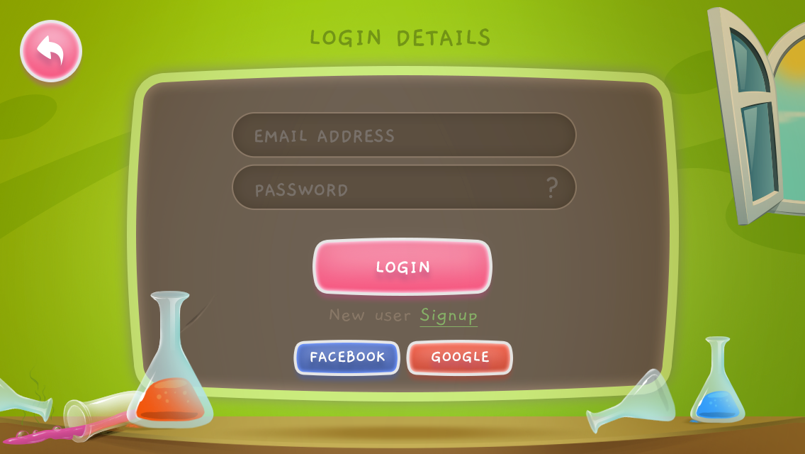 Login screen