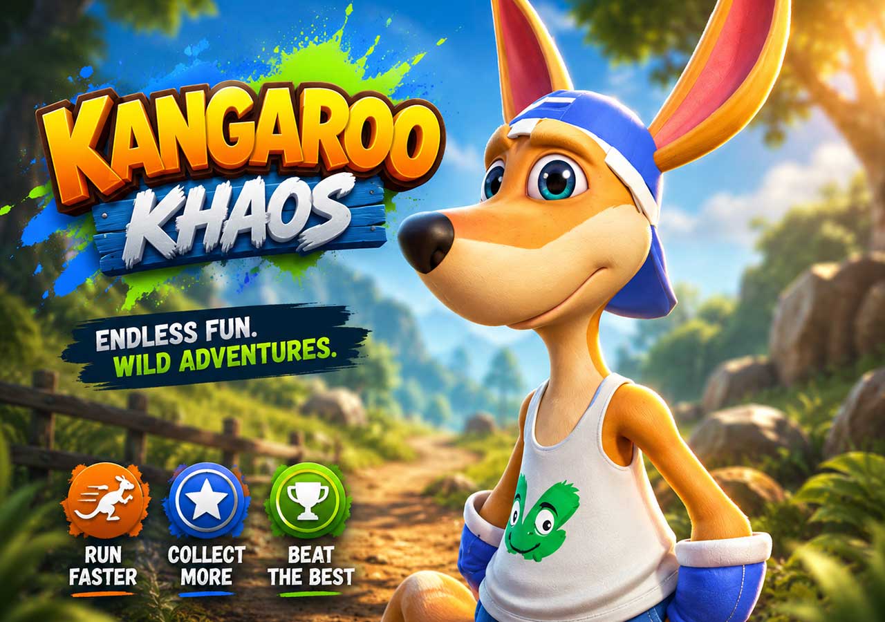 Kangaroo Khaos 3D endless runner character and game art