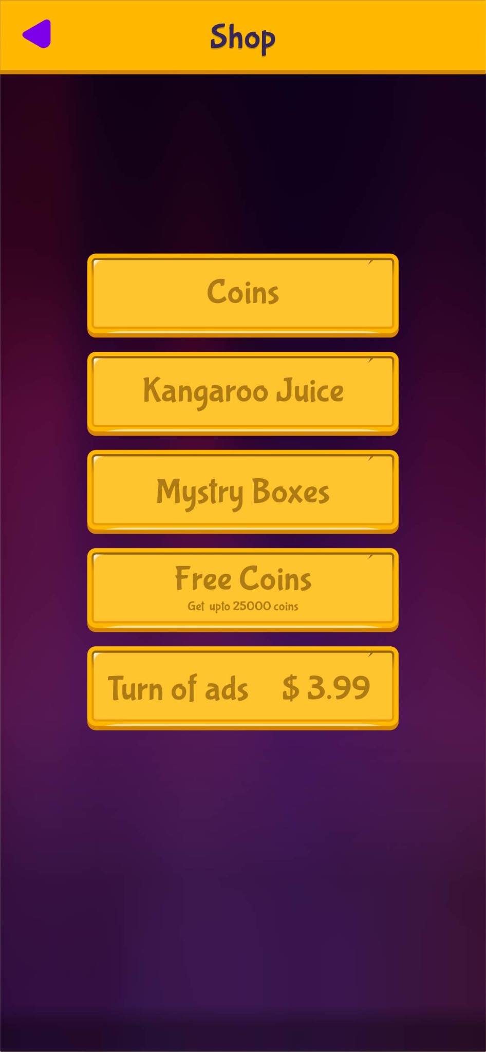 Kangaroo Khaos juice storage
