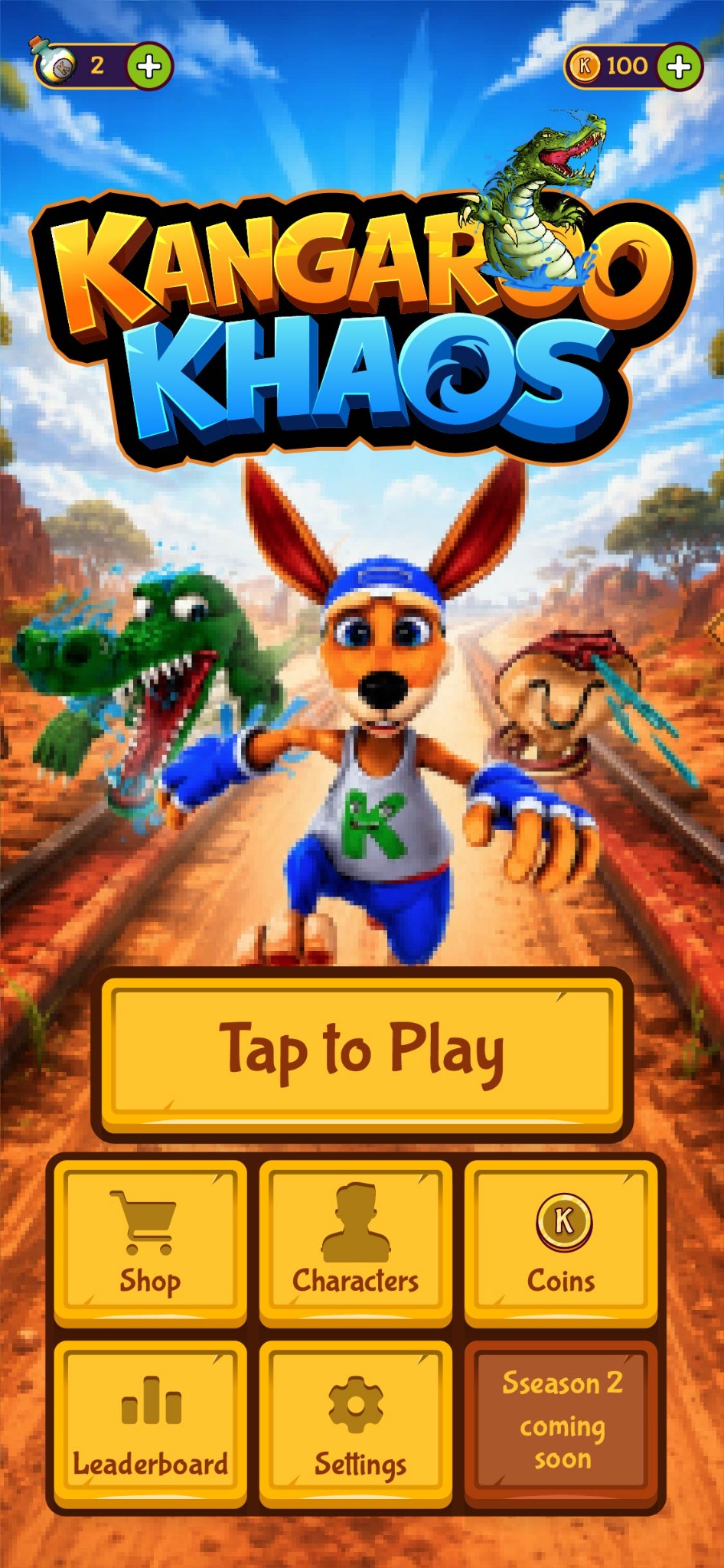 Kangaroo Khaos main menu